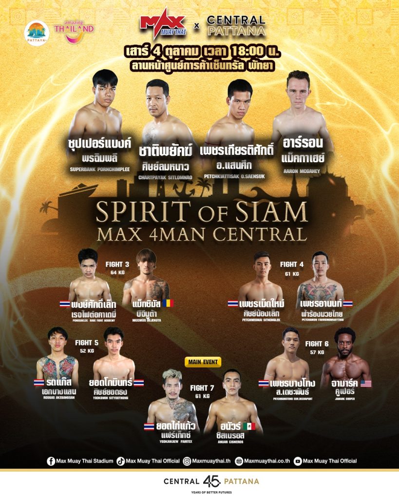 สุดสัปดาห์นี้ ความมันส์สะท้านพัทยา! SPIRIT OF SIAM – MAX 4MAN CENTRAL